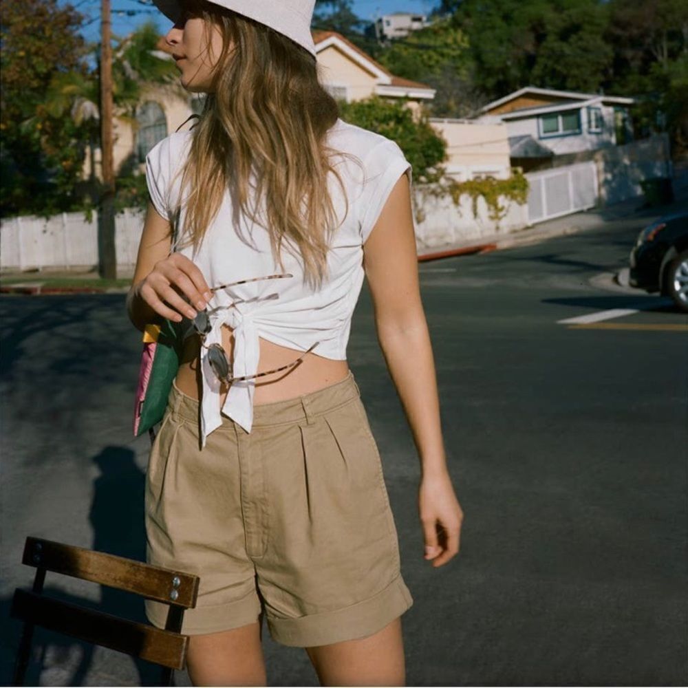 NWT VINTAGE Tail Pleated High Waisted Shorts #New Old Stuff